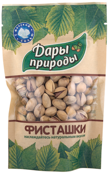 Изображение Орехи натуральные Дары природы фисташки жареные МОК производство м/у, 130 г