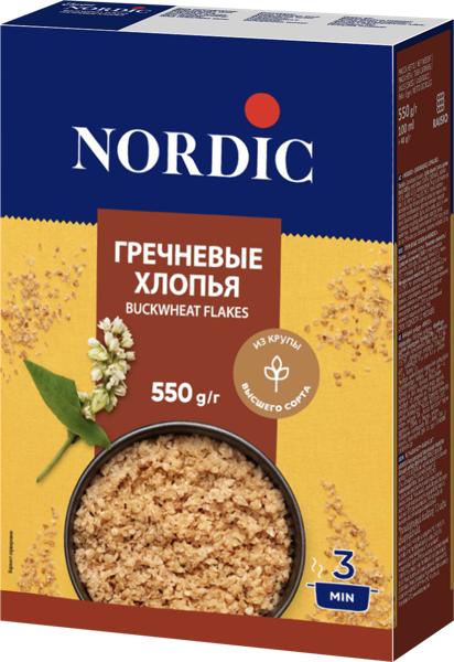 Изображение Хлопья гречневые Нордик 3 мин Копэкер Агро кор, 550 г