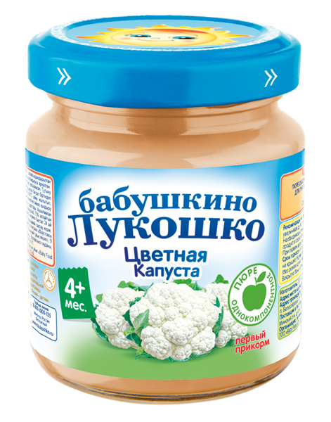 Изображение Пюре овощное с 4 мес Бабушкино Лукошко цветная капуста Фаустово ЗДП с/б, 100 г