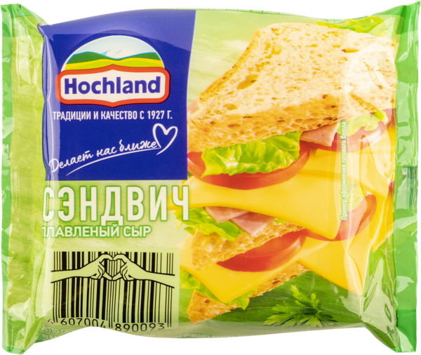 Изображение Сыр Плавленый Хохланд сэндвич 8 ломтиков Хохланд Руссланд м/у, 150 г