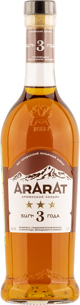 Изображение Коньяк 3 года 40% Арарат 3 звезды ЕКЗ с/б, 0,5 л