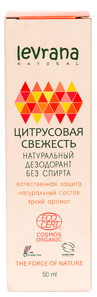 Изображение Дезодорант спрей женский Леврана БИО цитрусовая свежесть Леврана ООО к/у, 50 мл