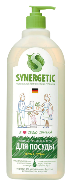 Изображение Средство для мытья посуды Синергетик БИО алоэ Синергетик п/у, 1 л