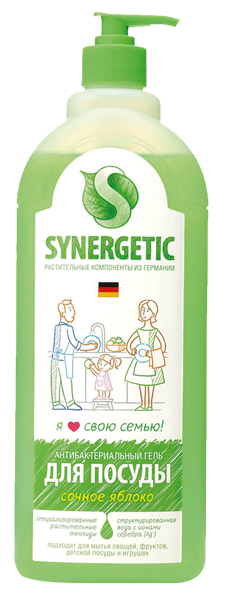 Изображение Средство для мытья посуды Синергетик БИО яблоко Синергетик п/у, 1 л