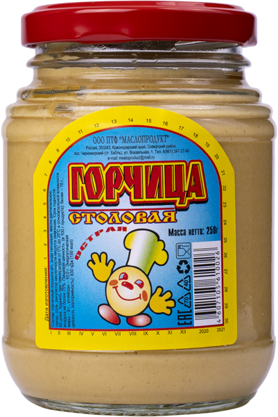 Изображение Горчица Маслопродукт столовая Маслопродукт с/б, 250 г