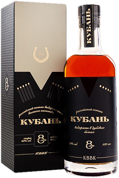 Изображение Коньяк 8 лет 43% Кубань кввк Новокубанский с/б, 0,5 л