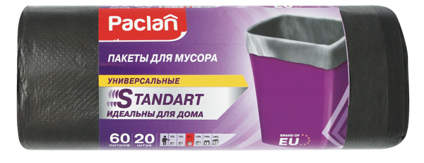 Изображение Мешки для мусора 60л Паклан стандарт СеДо сп м/у, 20 шт