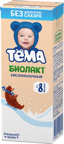 Изображение Биолакт 3,4% с 8 месяцев Тема без сахара Эйч энд Эн п/б, 206 мл