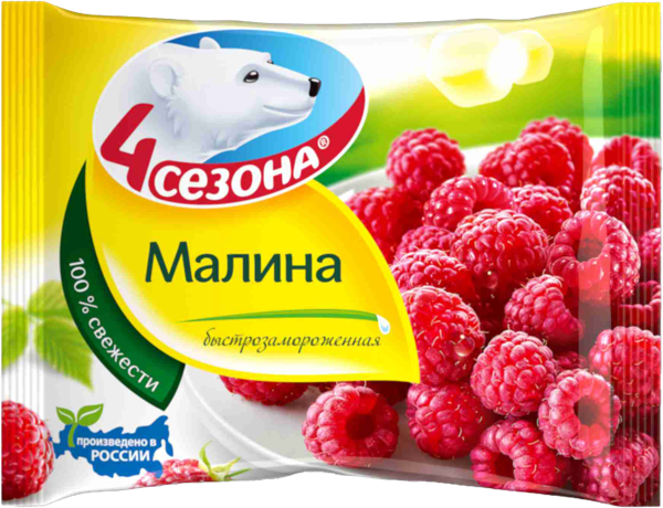 Изображение Ягоды замороженные 4 Сезона малина Хладоком Западный м/у, 300 г