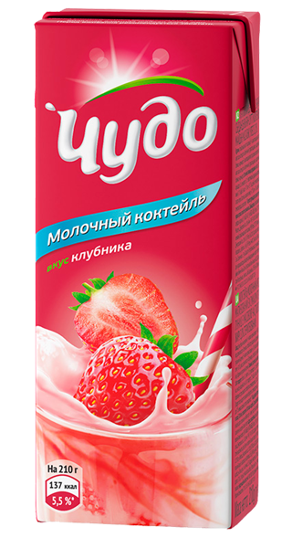 Изображение Коктейль 2% молочный Чудо клубника ВБД т/п, 200 мл