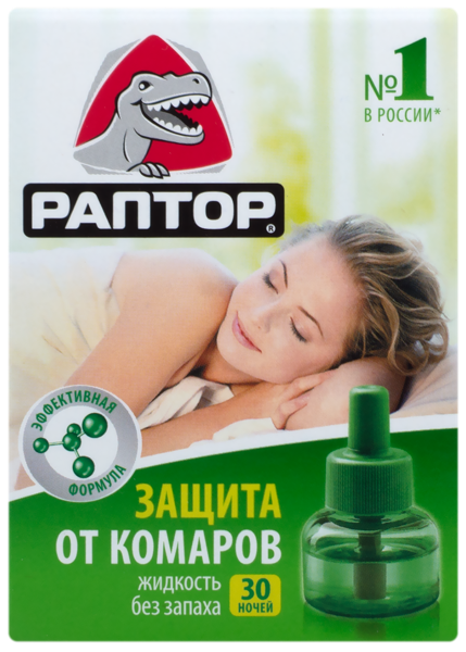 Изображение Жидкость от комаров 30 ночей Раптор без запаха Юпеко к/у, 30 мл