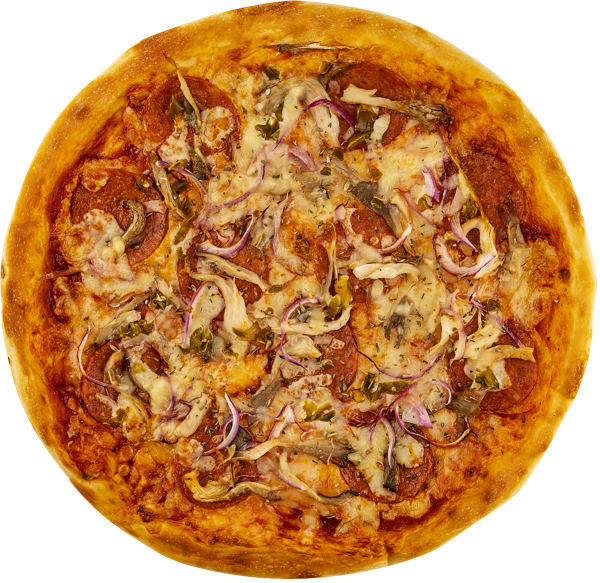 Изображение Пицца на томатном соусе Фирменная Пеперони с перцем халапеньо острая СП ТАБРИС карт/уп, 480 г