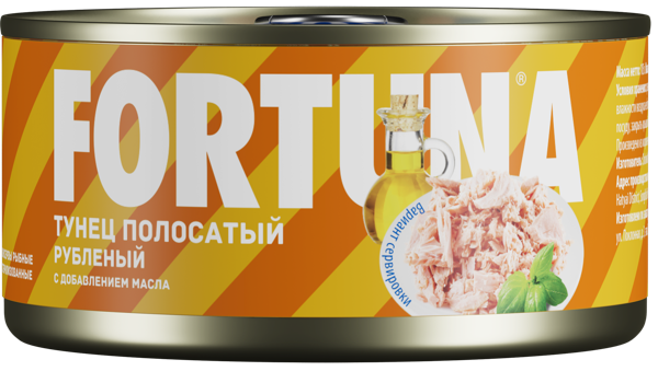 Изображение Тунец в масле Фортуна полосатый рубленый Голден Прайз Кеннинг ж/б, 185 г