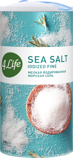 Изображение Соль морская 4Лайф йодированая мелкая Копэкер Агро кор, 500 г