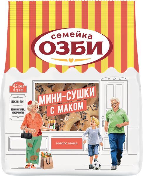 Изображение Сушки пшеничные ОЗБИ мини с маком ОЗБИ м/у, 150 г