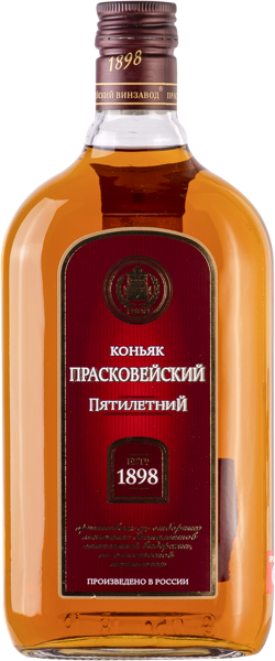 Изображение Коньяк 5 лет 40% Прасковейский 5 звезд Прасковейское с/б, 0,5 л