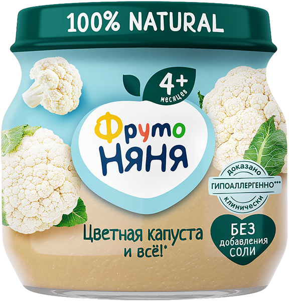 Изображение Пюре овощное с 4,5 мес Фрутоняня цветная капуста Прогресс с/б, 80 г