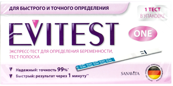 Изображение Тест для опред беременности Эвитест №1 Хелм Фармасьютикалз к/у, 1 шт