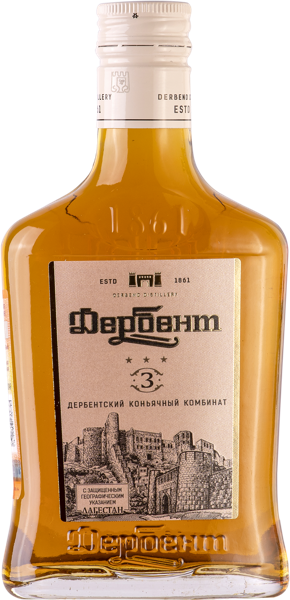 Изображение Коньяк 3 звезды 40% Дербент 3 года Дербентский КК с/б, 0,25 л