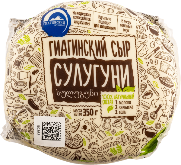 Изображение Сыр круг Гиагинский молзавод сулугуни 40% Гиагинский МЗ м/у, 350 г