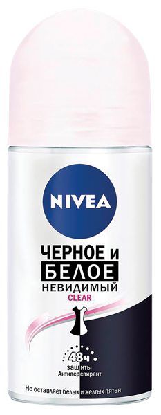 Изображение Антиперспирант шар женский Нивея клеа невидимый черное и белое Байерсдорф с/б, 50 мл