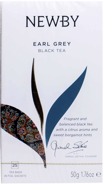 Изображение Чай черный в пакетиках Ньюби эрл грей Ньюби Тиз кор, 25*2 г