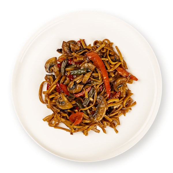 Изображение Лапша на теппане постная Удон с шампиньонами в соусе Унаги СП ТАБРИС вес 