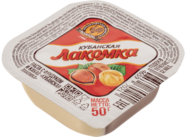 Изображение Крем г.Тимашевск Лакомка Кубанская с фундуком и какао Кубань КК п/б, 50 г