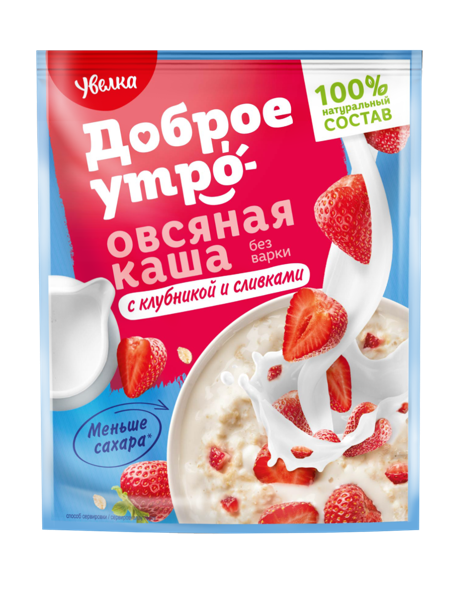 Изображение Каша овсяная Увелка клубника со сливками Ресурс м/у, 40 г