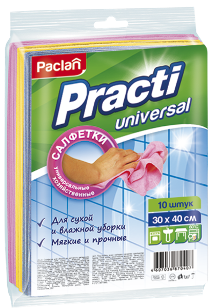 Изображение Салфетка 40*30см для уборки Паклан вискоза СеДо сп м/у, 10 шт