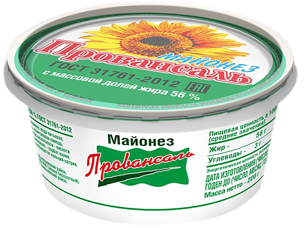 Изображение Майонез 56% Краснодарский провансаль Агрокомплекс им. Н.И. Ткачева п/б, 220 г