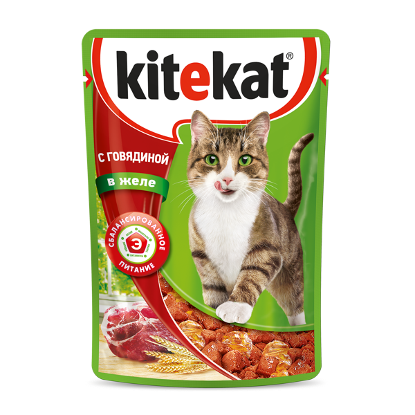 Изображение Корм для кошек Китекет говядина желе Марс м/у, 85 г