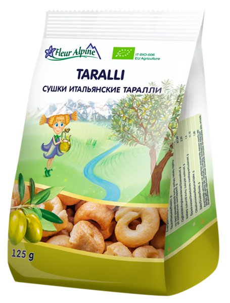 Изображение Сушки на оливковом масле Флер Альпин БИО таралли Тентацьони пульези м/у, 125 г