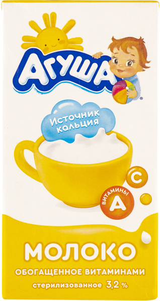 Изображение Молоко 3,2% с 3 лет Агуша детское ВБД т/п, 500 мл