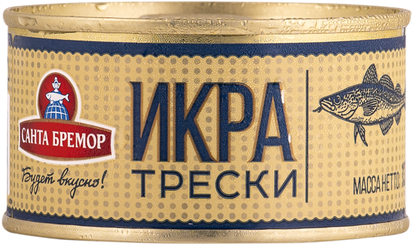 Изображение Икра Санта Бремор трески Санта Бремор СП ж/б, 130 г
