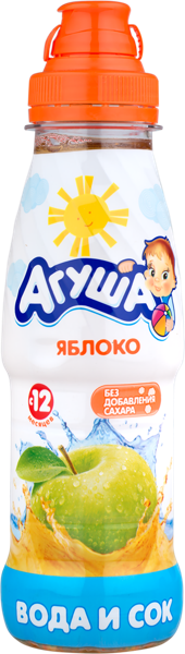 Изображение Вода для детей Агуша с яблочным соком ВБД п/б, 330 мл