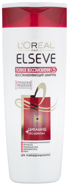 Изображение Шампунь для сухих волос Эльсев полное восстановление 5 Лореаль п/у, 400 мл