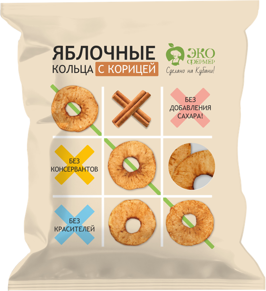 Изображение Сухофрукты из г.Краснодара Экофермер яблоко с корицей Рашковецкий ИП м/у, 75 г