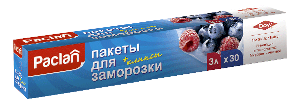 Изображение Пакеты 3л для продуктов Паклан замораживание и хранение СеДо сп к/у, 30 шт