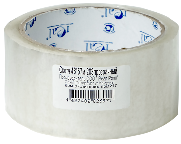 Изображение Скотч 57м прозрачный Реал экстра 48мм Реал рол м/у, 1 шт