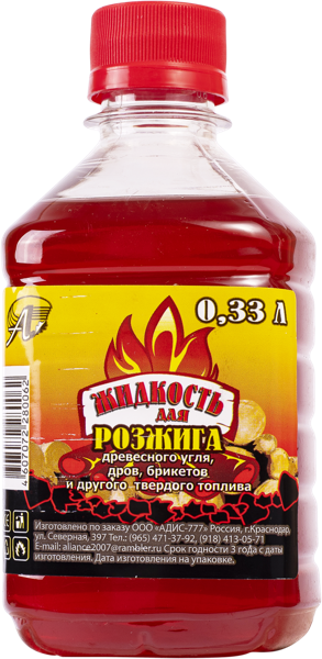 Изображение Жидкость для розжига углеводороды Адис 777 п/у, 330 мл