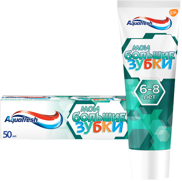 Изображение Зубная паста детская с 6 лет Аквафреш мои большие зубки Глаксо Смит Кляйн к/у, 50 мл
