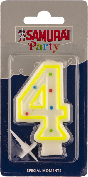 Изображение Свеча для торта Самурай цифра 4 Сисма к/у, 1 шт