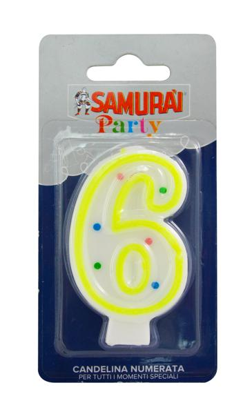 Изображение Свеча для торта Самурай цифра 6 Сисма к/у, 1 шт