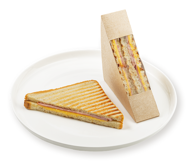 Изображение Сэндвич на пшеничном хлебе с окороком свиным копчено-вареным, с сыром СП ТАБРИС карт/уп, 150 г