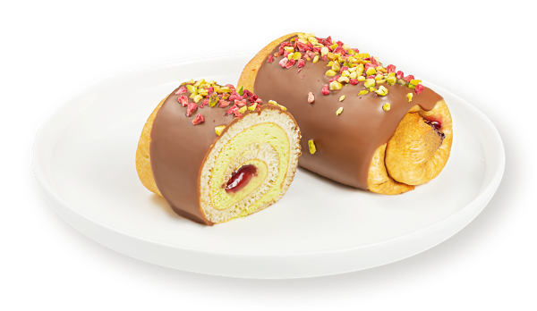 Изображение Пирожное-рулет блинное Люблю с фисташкой и малиной СП ТАБРИС п/б, 120 г