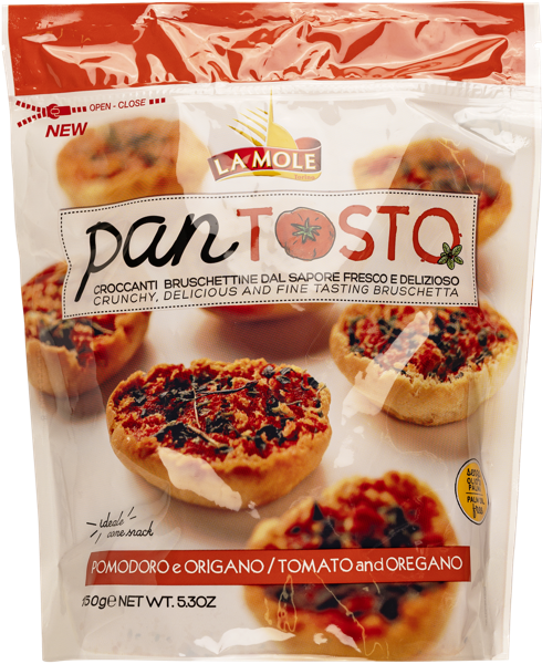 Изображение Брускетта Пшеничная Ла Моле из Пьемонта пантосто томаты орегано Милан Ф.Ли м/у, 150 г