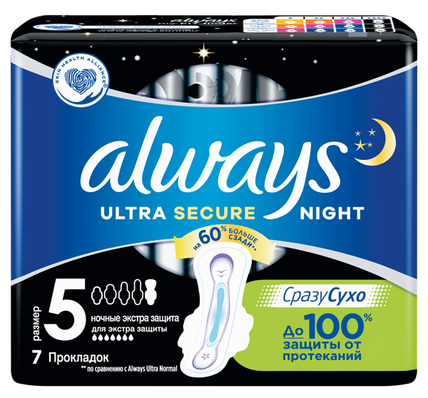 Изображение Прокладки ночные супер Олвейс ультра экстра защита Проктер Энд Гэмбл м/у, 6 шт
