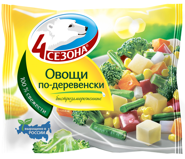 Изображение Овощная смесь замороженная 4 Сезона по-деревенски Хладоком Западный м/у, 400 г