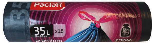 Изображение Мешки для мусора 35л Паклан премиум завязки СеДо сп м/у, 15 шт